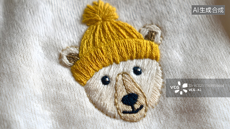 【AI数字艺术】熊 刺绣图片素材