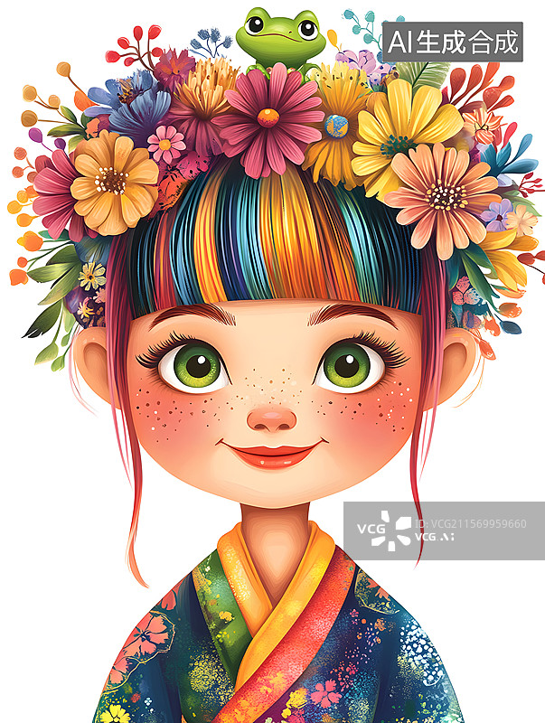 【AI数字艺术】女孩 双马尾 可爱图片素材