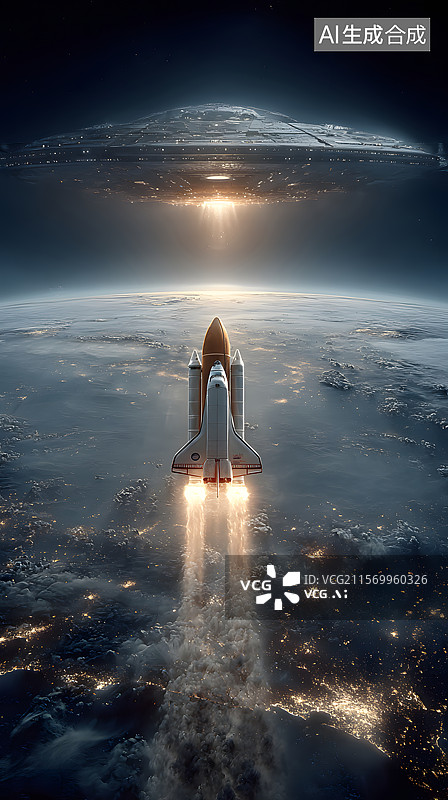 【AI数字艺术】宇宙飞船图片素材