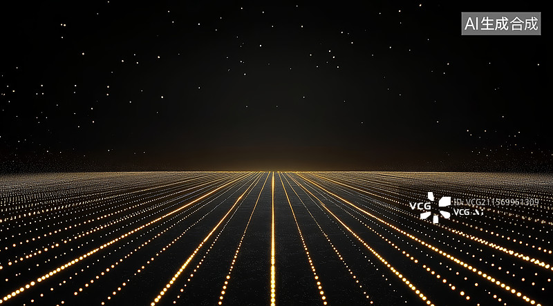 【AI数字艺术】星空下的光点矩阵图片素材