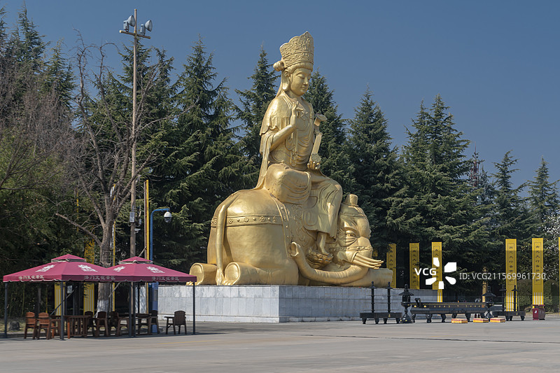 法门寺合十舍利塔普贤菩萨像图片素材