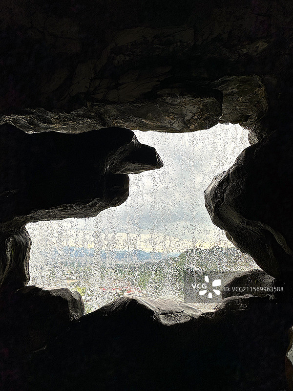 台州天台山景区琼台仙谷、会仙桥玻璃栈道、天台山大瀑布图片素材