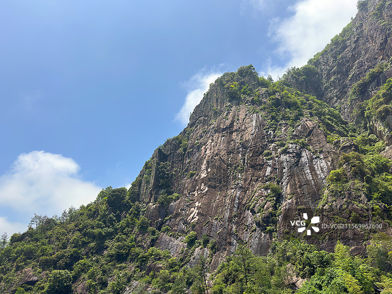 台州天台山景区琼台仙谷、会仙桥玻璃栈道、天台山大瀑布图片素材