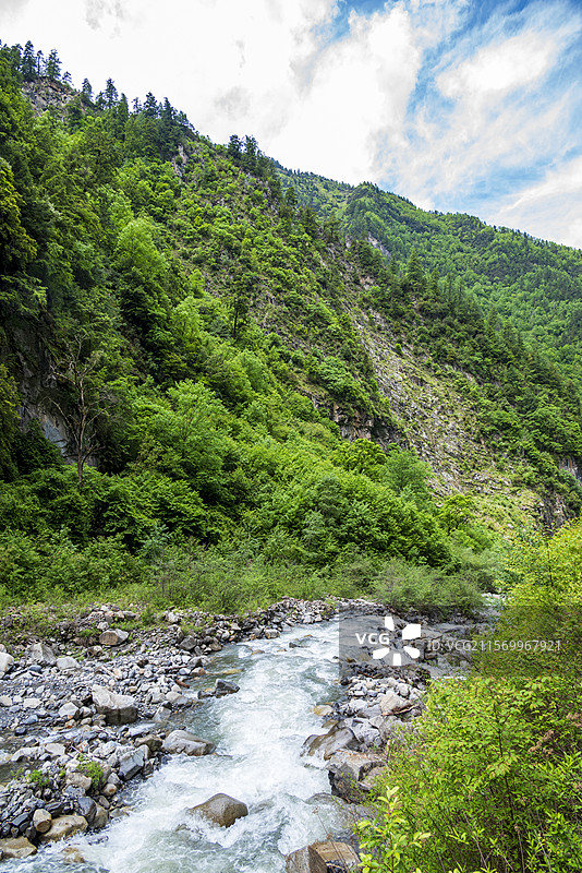 阿坝州理县甲石口沟徒步路线风光图片素材