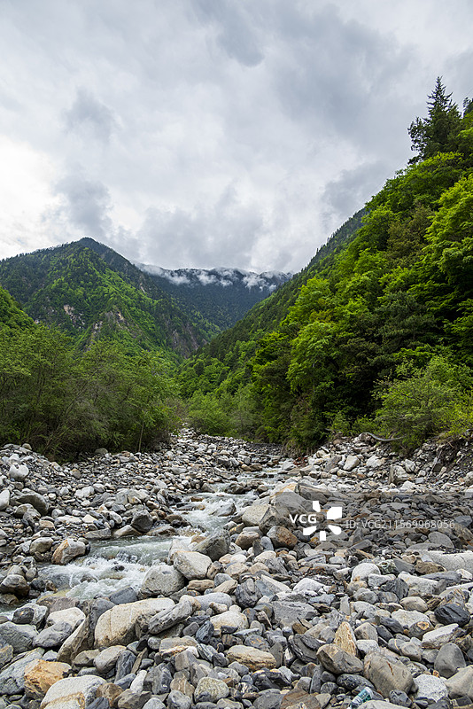 阿坝州理县甲石口沟徒步路线风光图片素材