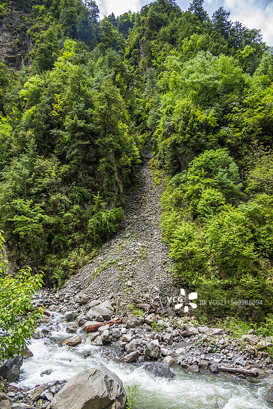 阿坝州理县甲石口沟徒步路线风光图片素材