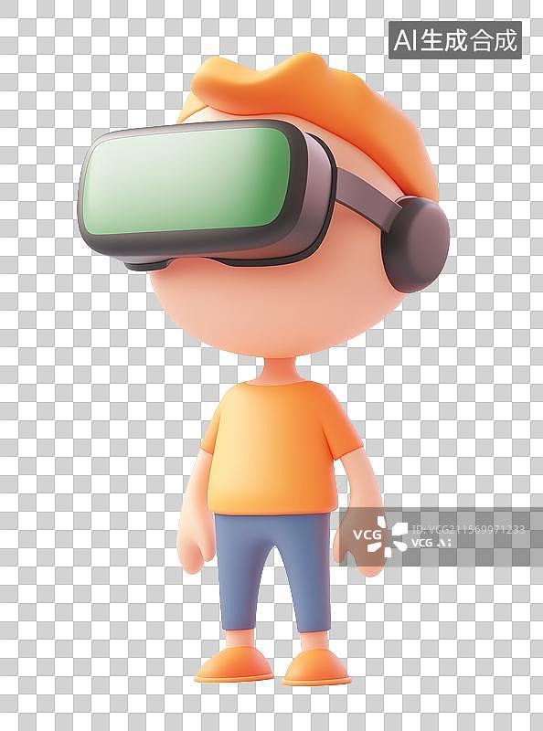 【AI数字艺术】3D粘土元宇宙VR科技虚拟现实人工智能元素图片素材
