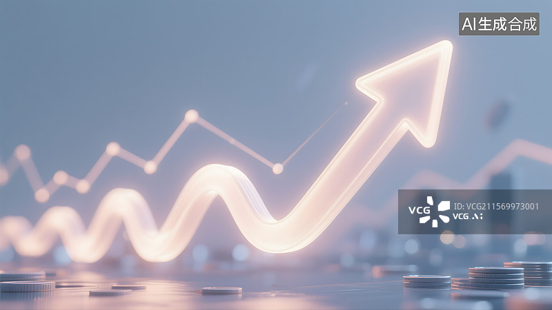 【AI数字艺术】上升预警趋势图图片素材
