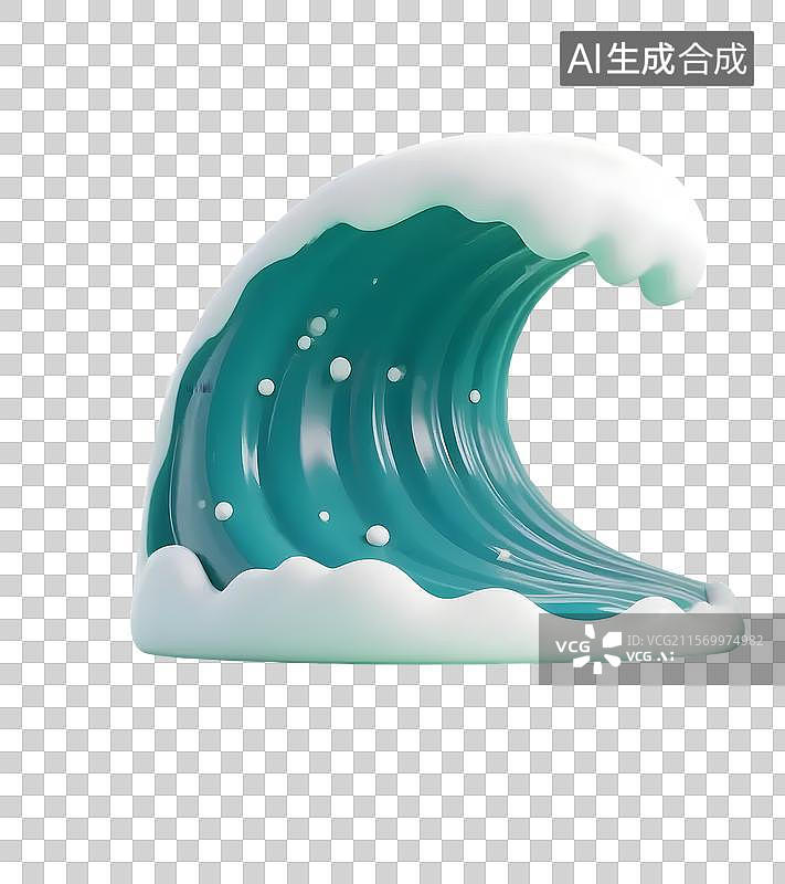 【AI数字艺术】卡通海浪的清凉一夏图片素材