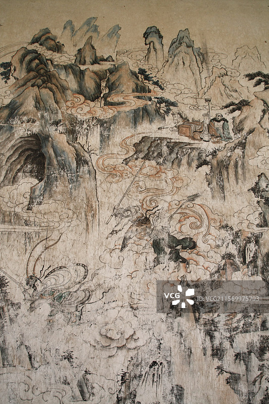 甘肃张掖大佛寺壁画西游记取经图图片素材