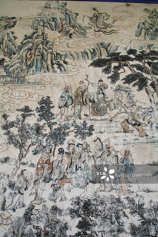甘肃张掖大佛寺壁画西游记取经图图片素材