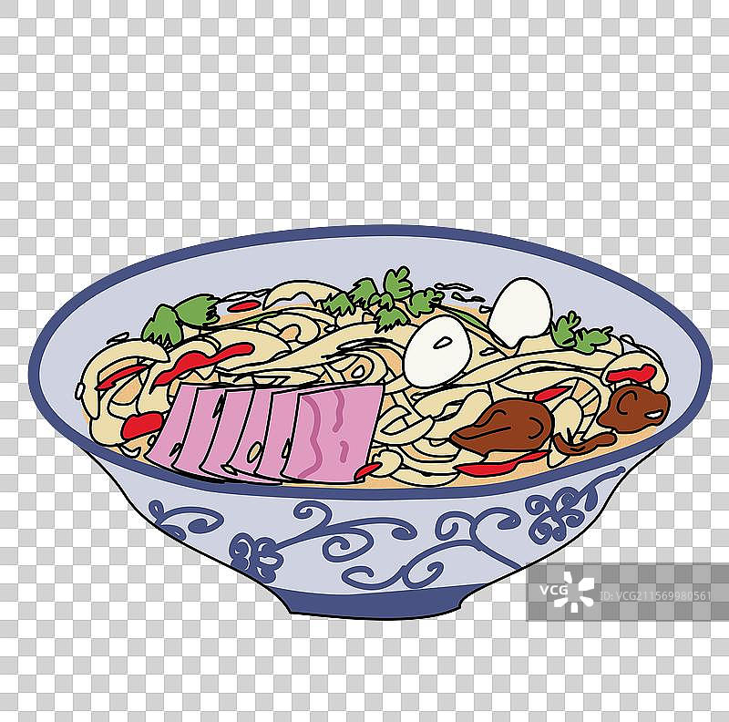 郑州烩面 趣味卡通手绘河南旅游特色图片素材