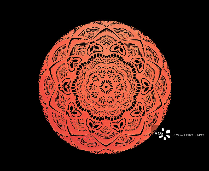 民间艺术，三门峡，剪纸，团花图片素材