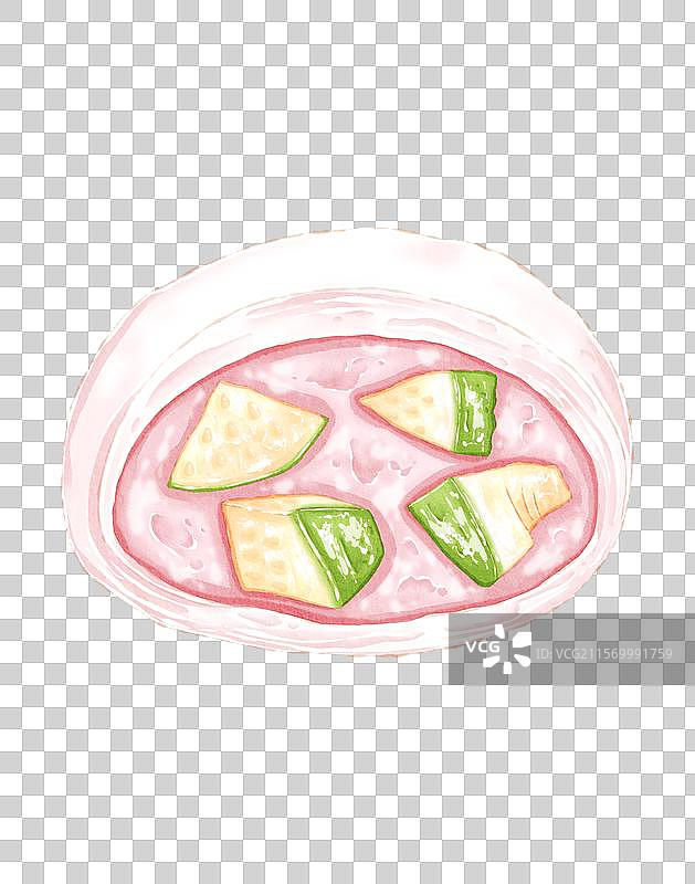 手绘芭乐麻糍甜品图片素材