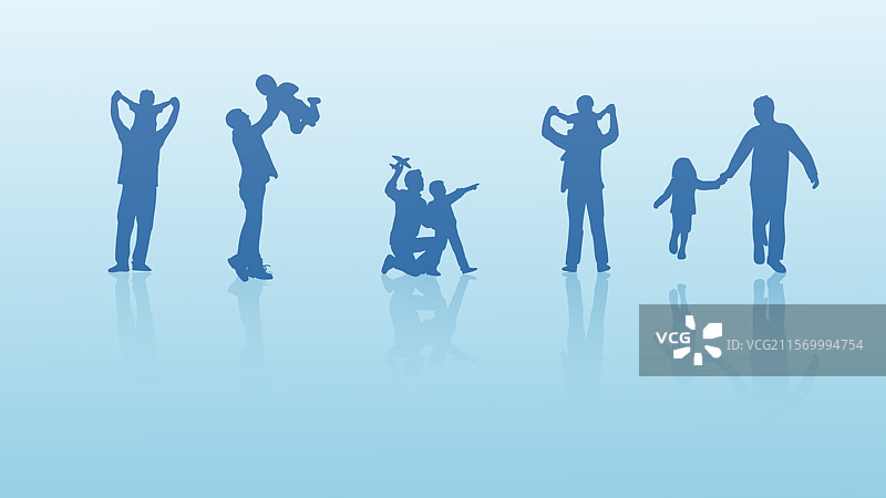 矢量亲子互动商业剪影素材图片素材