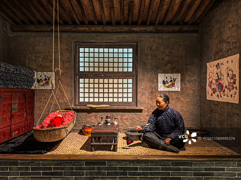 东北农村炕头场景图片素材