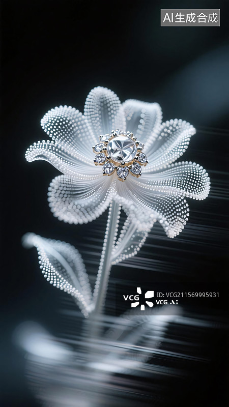 【AI数字艺术】刺绣珠宝效果海报背景图片素材