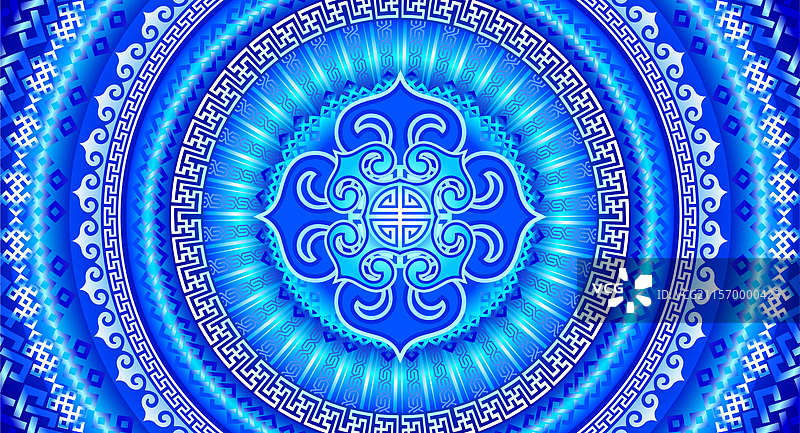 民族传统蓝色背景图片素材