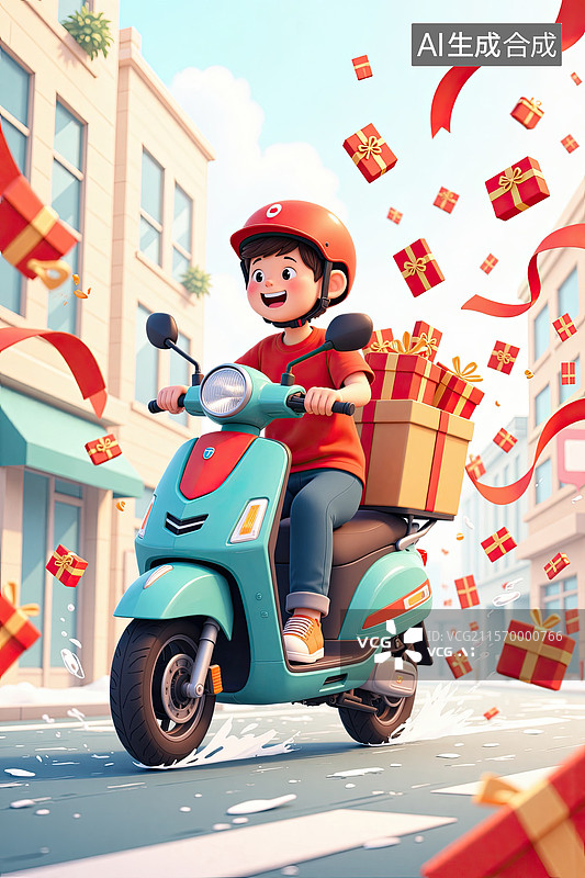 【AI数字艺术】快递员图片素材