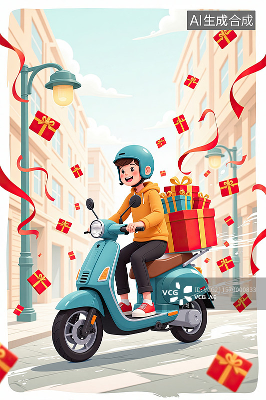 【AI数字艺术】快递员图片素材