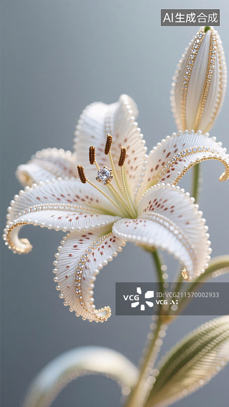 【AI数字艺术】刺绣钉珠效果海报背景图片素材