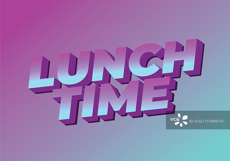 3D风格的午餐时间文字效果，效果良好图片素材