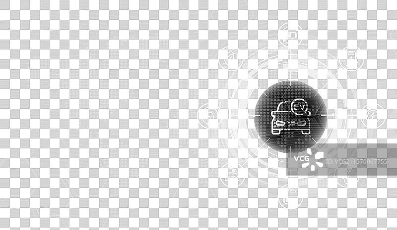 电动汽车与科技图标连接图片素材
