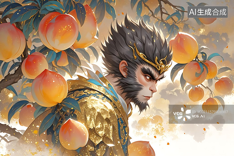 【AI数字艺术】孙悟空蟠桃盛宴图片素材