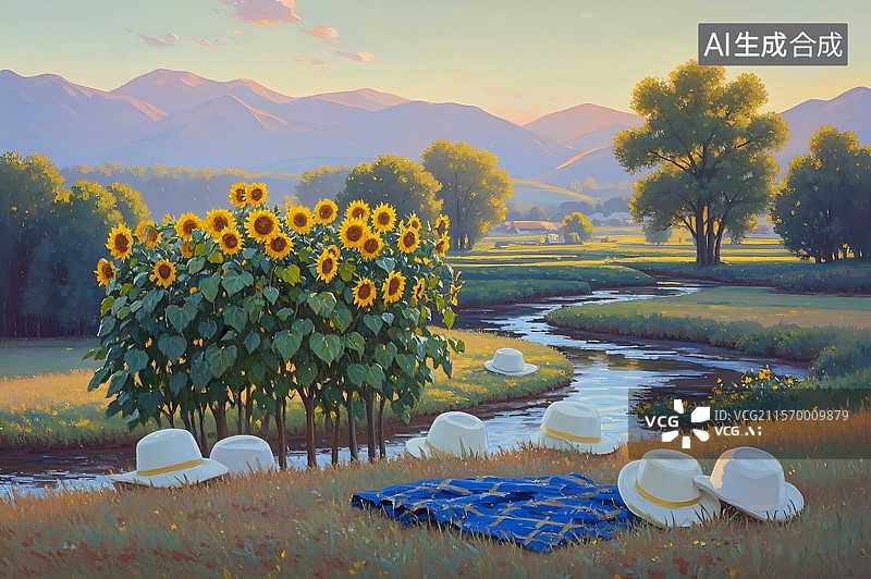 【AI数字艺术】夏日田园午后时光图片素材