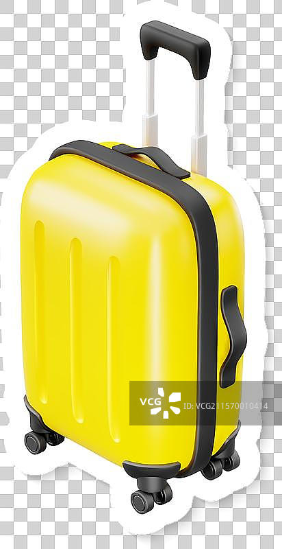3D可爱的卡通塑料行李箱贴纸图片素材