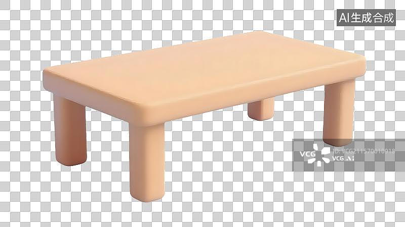 【AI数字艺术】奶油色小桌的治愈图片素材