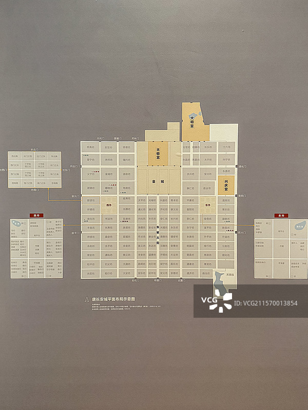 唐长安城平面布局示意图 浙江大学考古与艺术博物馆 交流与共新 丝绸之路上的亚洲文明图片素材