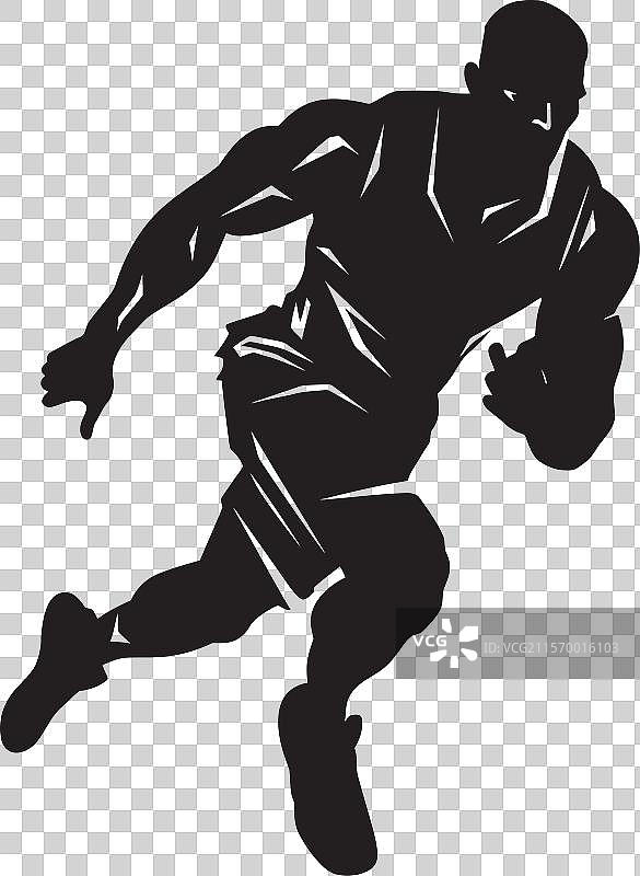 强大的黑人运动明星的艺术作品图片素材