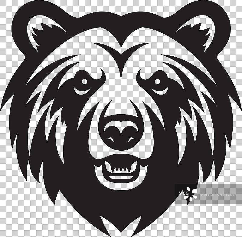 风格化的力量黑熊设计，复杂精致图片素材