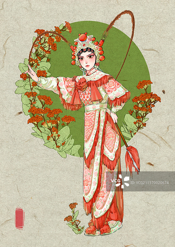 武旦插画图片素材