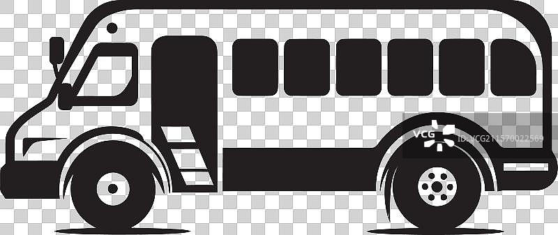 城市交通中的动态轮子，详细的公交车图形图片素材