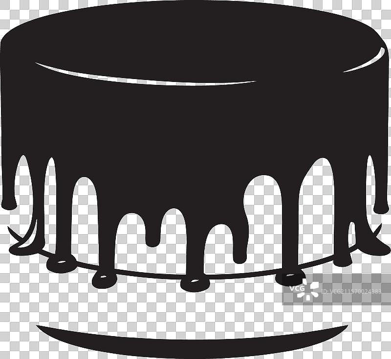 烟熏黑色诺亚风格的美味黑蛋糕阵列浸泡在墨水中图片素材