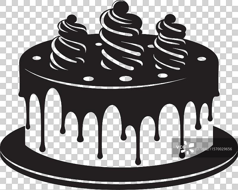 空灵的黑色蛋糕套装，乌木狂想曲图片素材