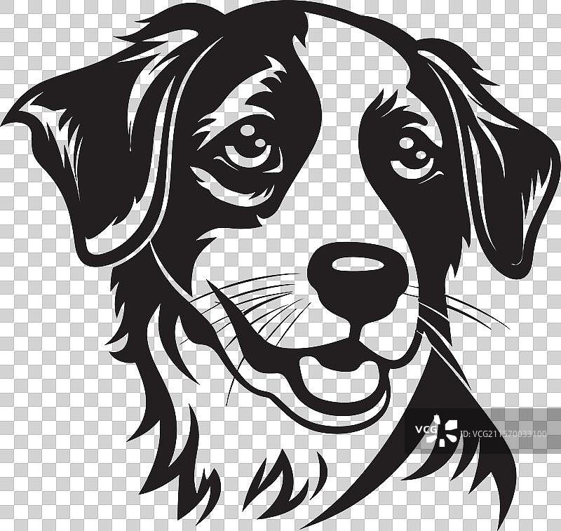 黑暗中的快乐，涂有黑色素描炭的犬类图片素材