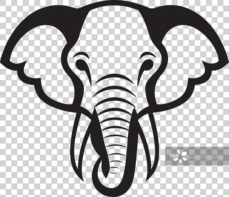 优雅的黑色大象剪影艺术图片素材