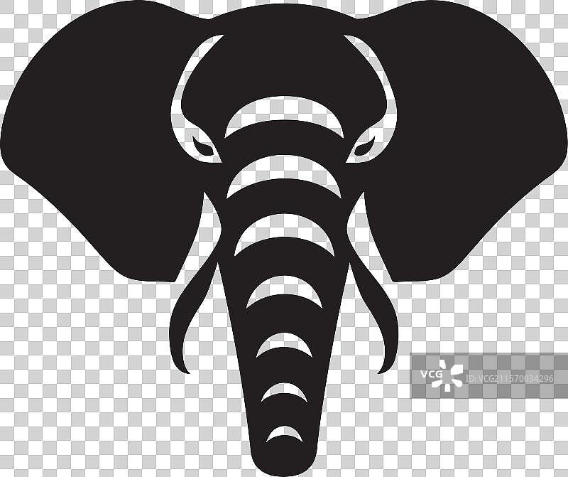 引人入胜的黑色大象剪影图形图片素材