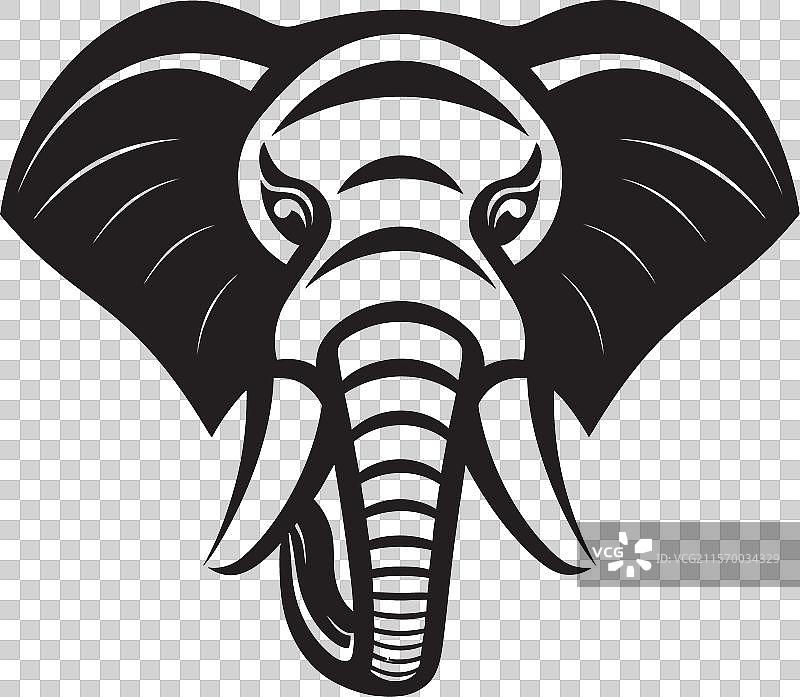 现代黑色大象设计优雅黑色图片素材