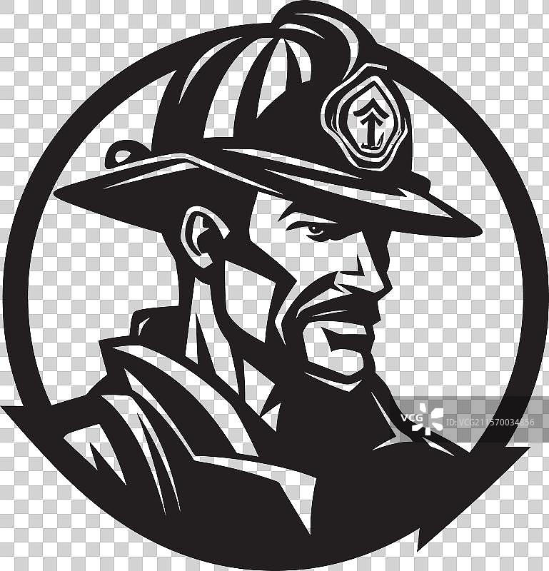 黑白色消防部门徽章图形图片素材