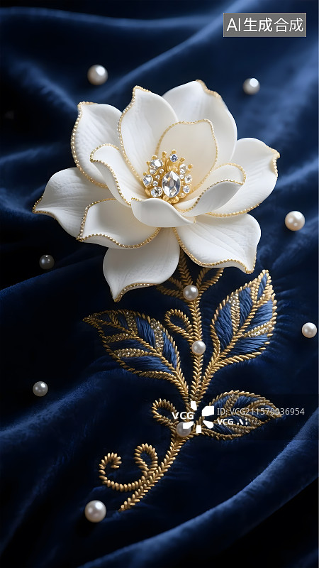 【AI数字艺术】刺绣钉珠效果海报背景12图片素材