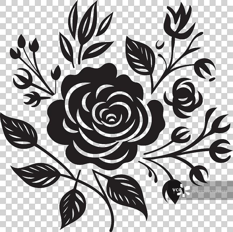 冥河睡莲花卉艺术素描图片素材