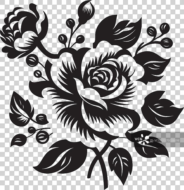 乌木野花花束，深色花卉的流行图片素材