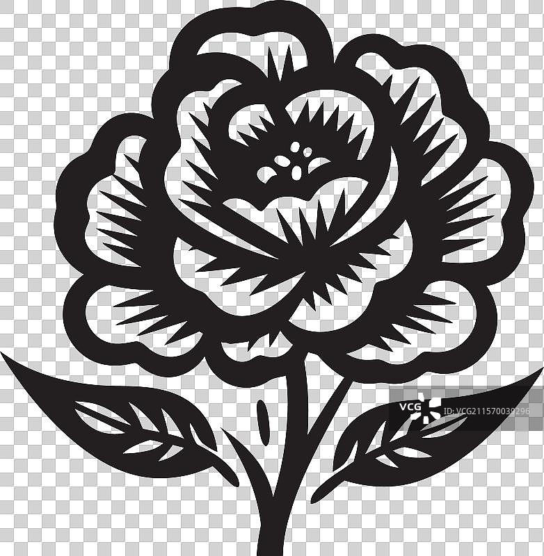 冥河花黑白花卉图片素材