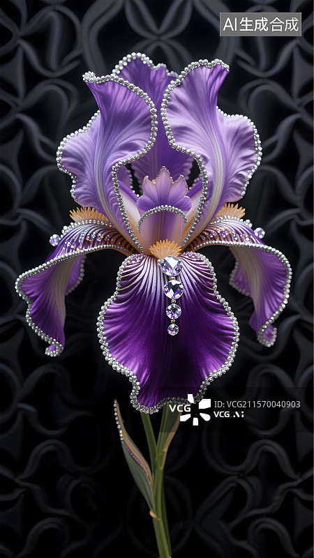 【AI数字艺术】刺绣钉珠效果海报背景31图片素材