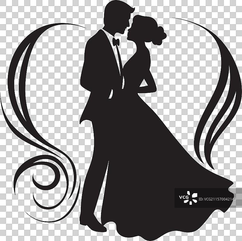 黑白婚姻肖像中的墨水与承诺图片素材