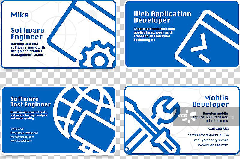 展示软件工程师的名片图片素材
